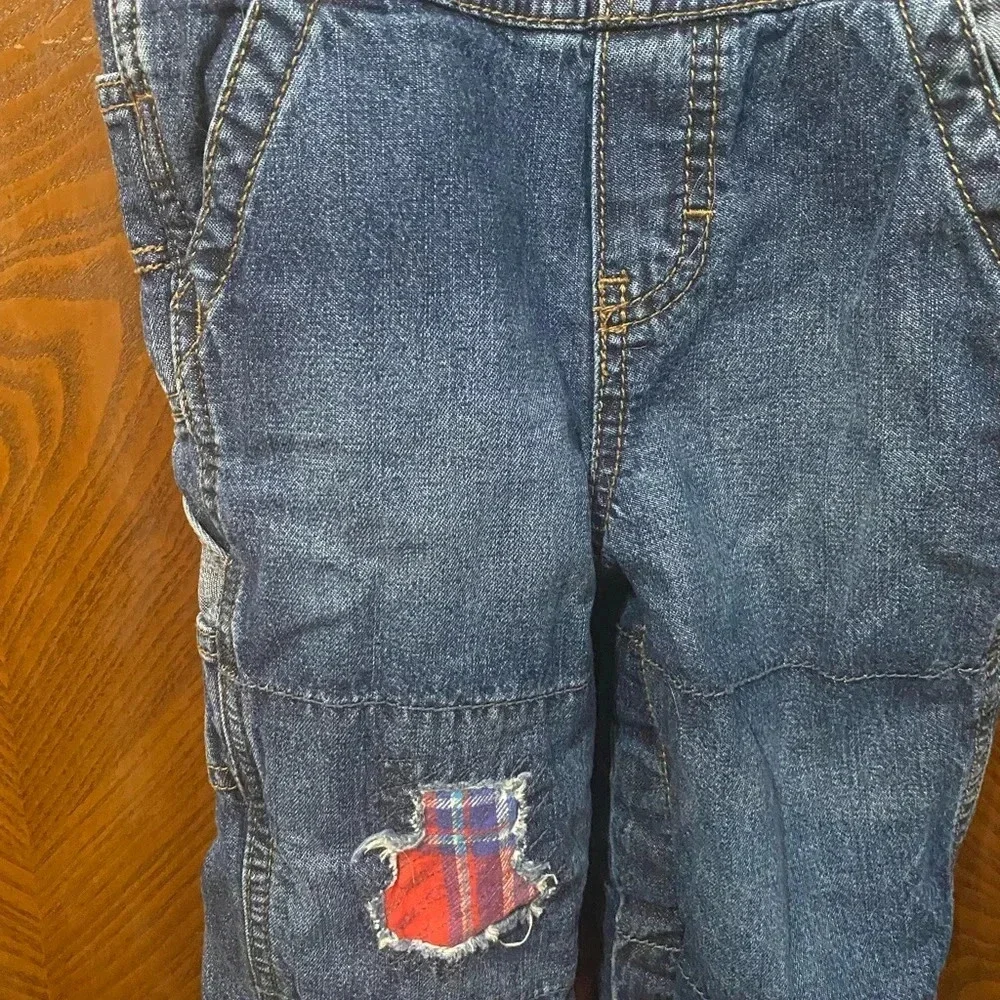 Oshkosh B'gosh Plaid Lined Denim Overalls